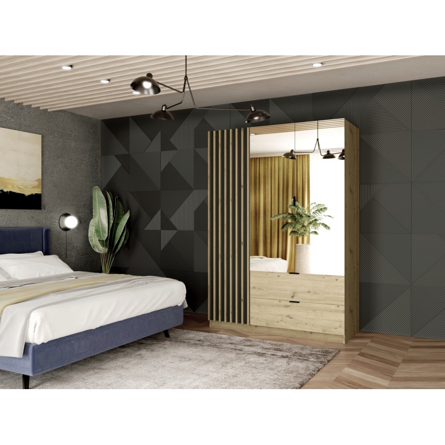 Garderob med spegel VISTA 150x215 cm artisan-ek/grafit