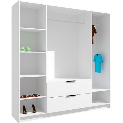 Garderob med spegel VISTA 200x215 cm ek artisan/grafit