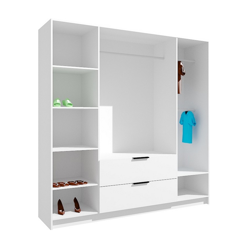 Garderob med spegel VISTA 200x215 cm ek artisan/grafit