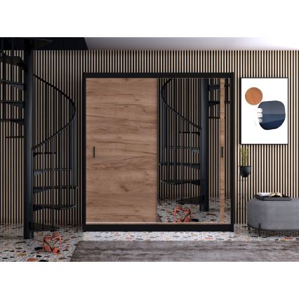 Garderob med spegel SABRINA 203x215 cm ek craft