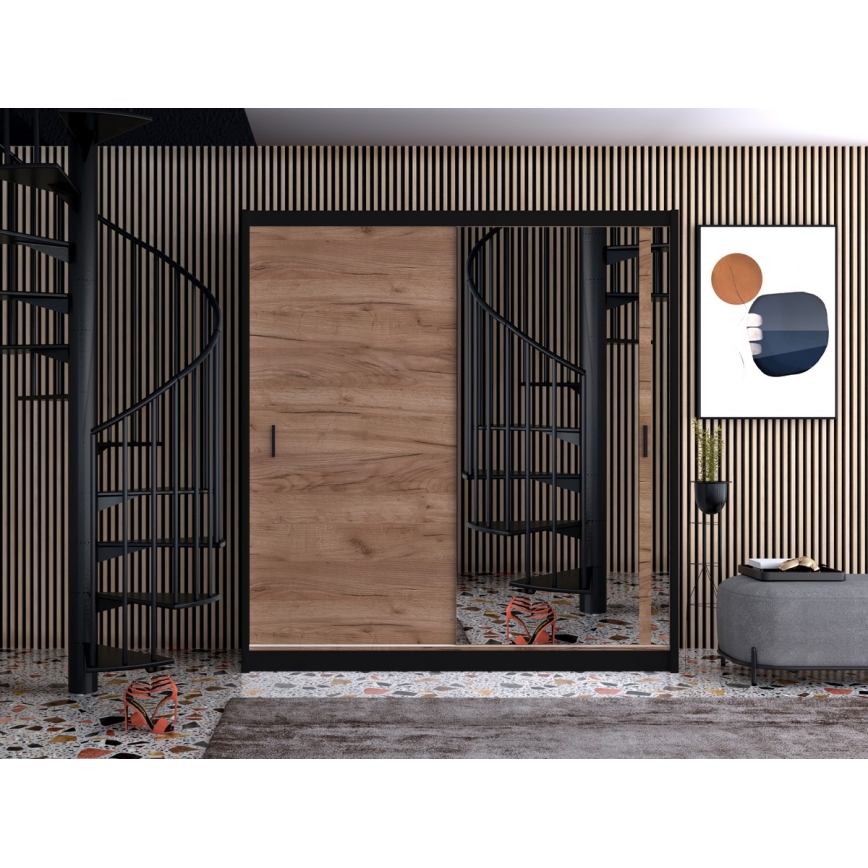 Garderob med spegel SABRINA 203x215 cm ek craft