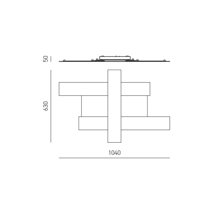 Gea Luce DOHA P G N - LED taklampa DOHA LED/50W/230V 104 cm svart