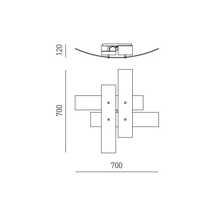 Gea Luce LARA P M arg - Taklampa LARA 2xE27/70W/230V 70 cm silver