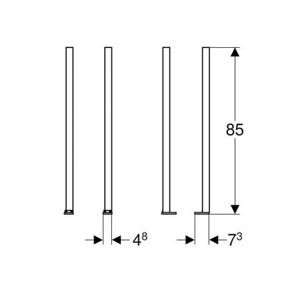 Geberit 111.848.00.1 - Sats med benförlängare för Duofix, 2 st.