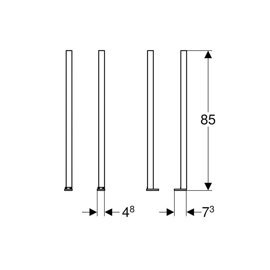 Geberit 111.848.00.1 - Sats med benförlängare för Duofix, 2 st.