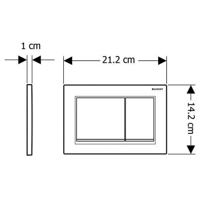 Geberit 115.080.01.1 - Spolknapp Omega30 21,2x14,2 cm vit