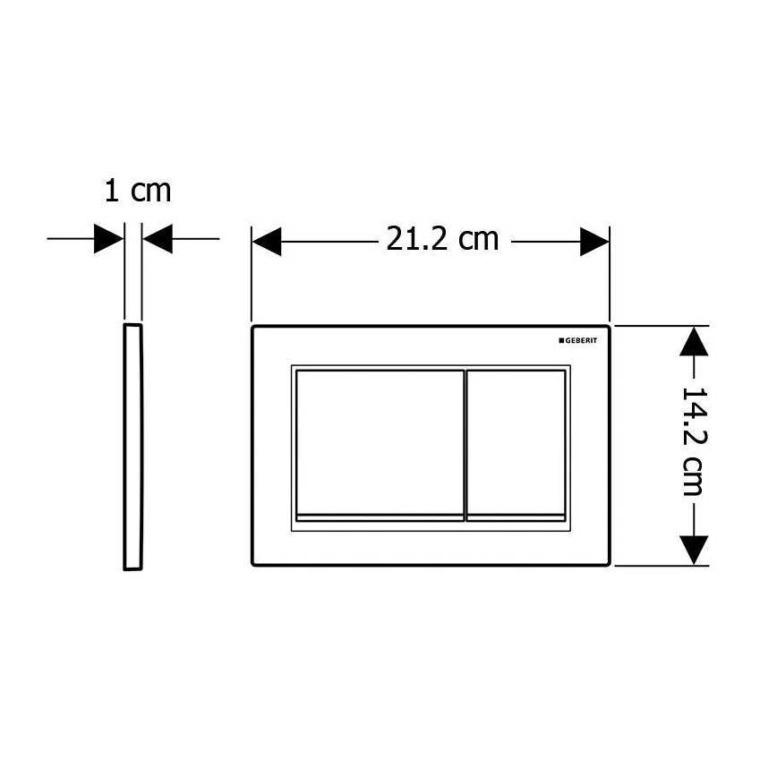 Geberit 115.080.01.1 - Spolknapp Omega30 21,2x14,2 cm vit