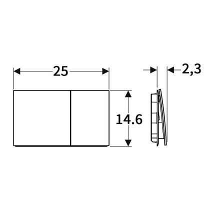 Geberit 115.622.14.1 - Spolknapp Sigma70 25x14,6 cm matt svart