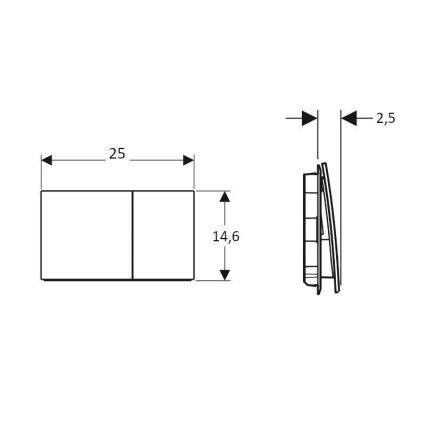 Geberit 115.622.JL.1 - Spolningsknapp Sigma70 25x14,6 cm sandgrå
