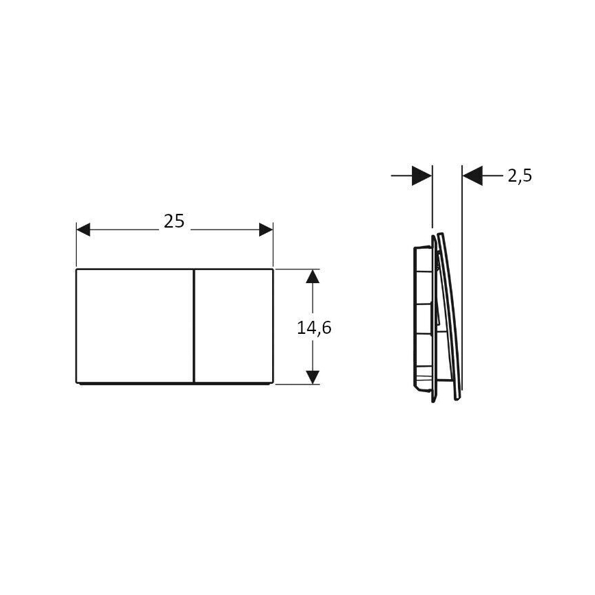 Geberit 115.622.JL.1 - Spolningsknapp Sigma70 25x14,6 cm sandgrå