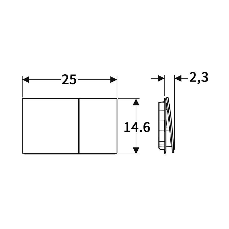 Geberit 115.622.QF.1 - Spolknapp Sigma70 25x14,6 cm borstad mässing
