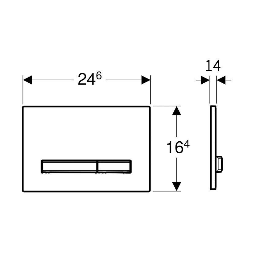 Geberit 115.672.QF.2 - Spolknapp Sigma50 24,6x16,4 cm borstad mässing