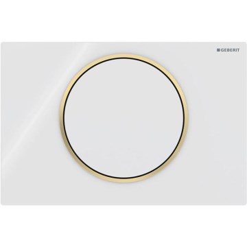 Geberit 115.758.KK.5 - Tryckplatta Sigma10 24,6x16,4 cm vit/guld