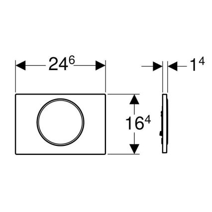 Geberit 115.758.KK.5 - Tryckplatta Sigma10 24,6x16,4 cm vit/guld
