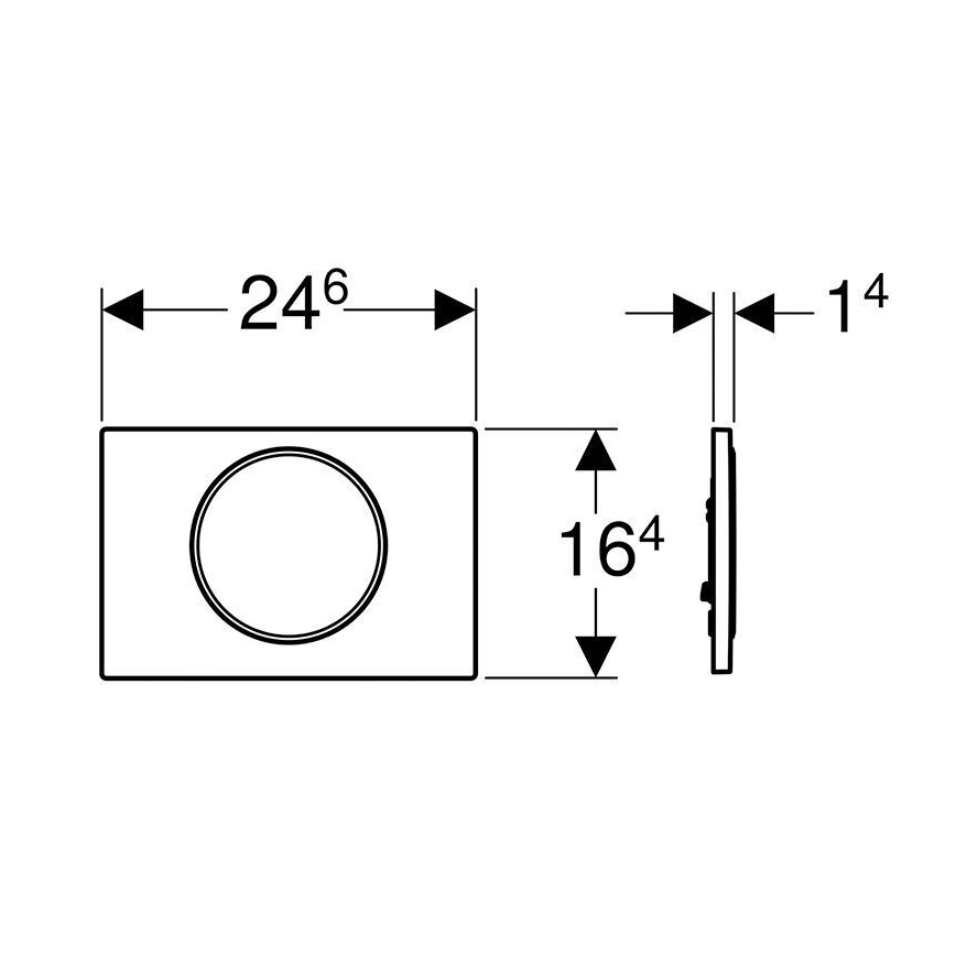Geberit 115.758.KK.5 - Tryckplatta Sigma10 24,6x16,4 cm vit/guld
