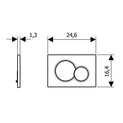 Geberit 115.770.21.5 - Spolknapp Sigma01 Round 24,6x16,4 cm blank krom