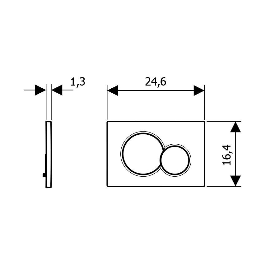 Geberit 115.770.21.5 - Spolknapp Sigma01 Round 24,6x16,4 cm blank krom