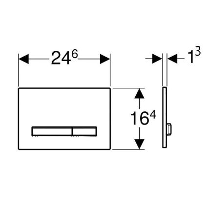 Geberit 115.788.11.2 - Spolknapp Sigma50 24,6x16,4 cm vit/mattkrom