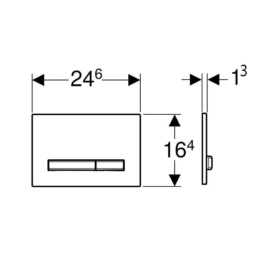Geberit 115.788.11.2 - Spolknapp Sigma50 24,6x16,4 cm vit/mattkrom