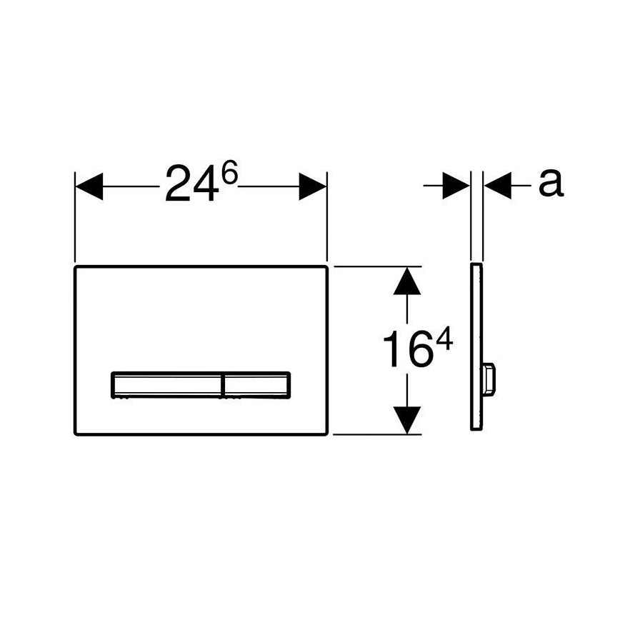 Geberit 115.788.JM.2 - Spolknapp Sigma50 24,6 x 16,4 cm skiffergrå/mattkrom