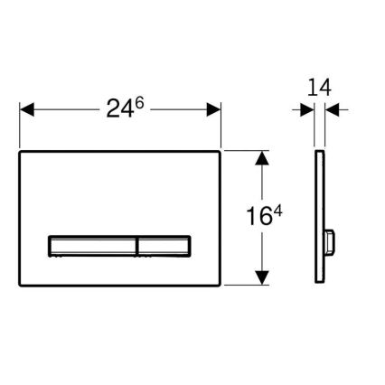 Geberit 115.788.SD.2 - Spolknapp Sigma50 24,6x16,4 cm antracit/matt krom