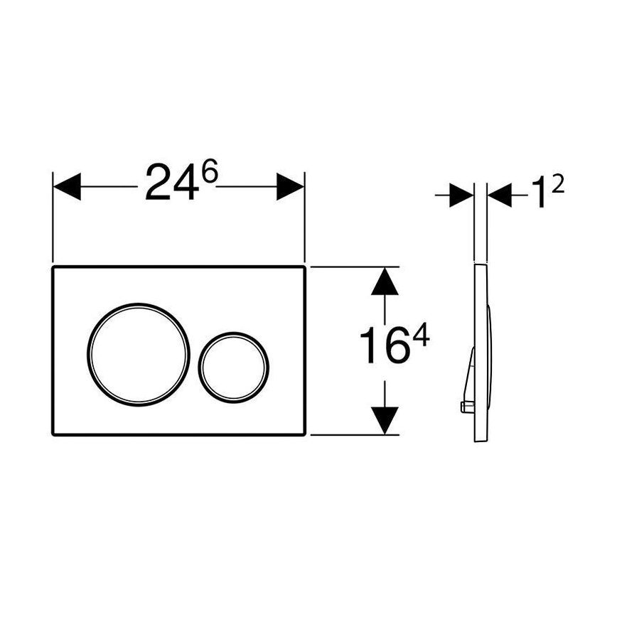 Geberit 115.882.01.1 - Spolknapp Sigma20 24,6x16,4 cm vit