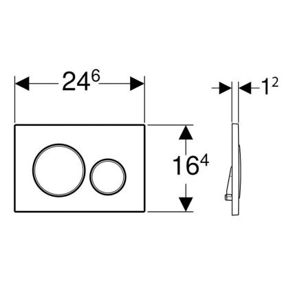 Geberit 115.882.KH.1 - Spolplatta Sigma20 24,6x16,4 cm mattkrom