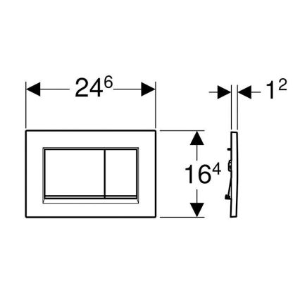 Geberit 115.883.JT.1 - Tryckplatta Sigma30 24,6x16,4 cm vit/blankkrom