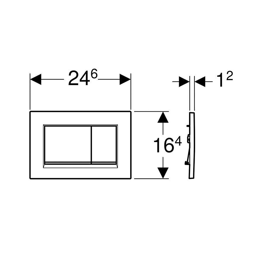 Geberit 115.883.JT.1 - Tryckplatta Sigma30 24,6x16,4 cm vit/blankkrom