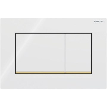 Geberit 115.883.KK.1 - Spolknapp Sigma30 24,6x16,4 cm vit/guld