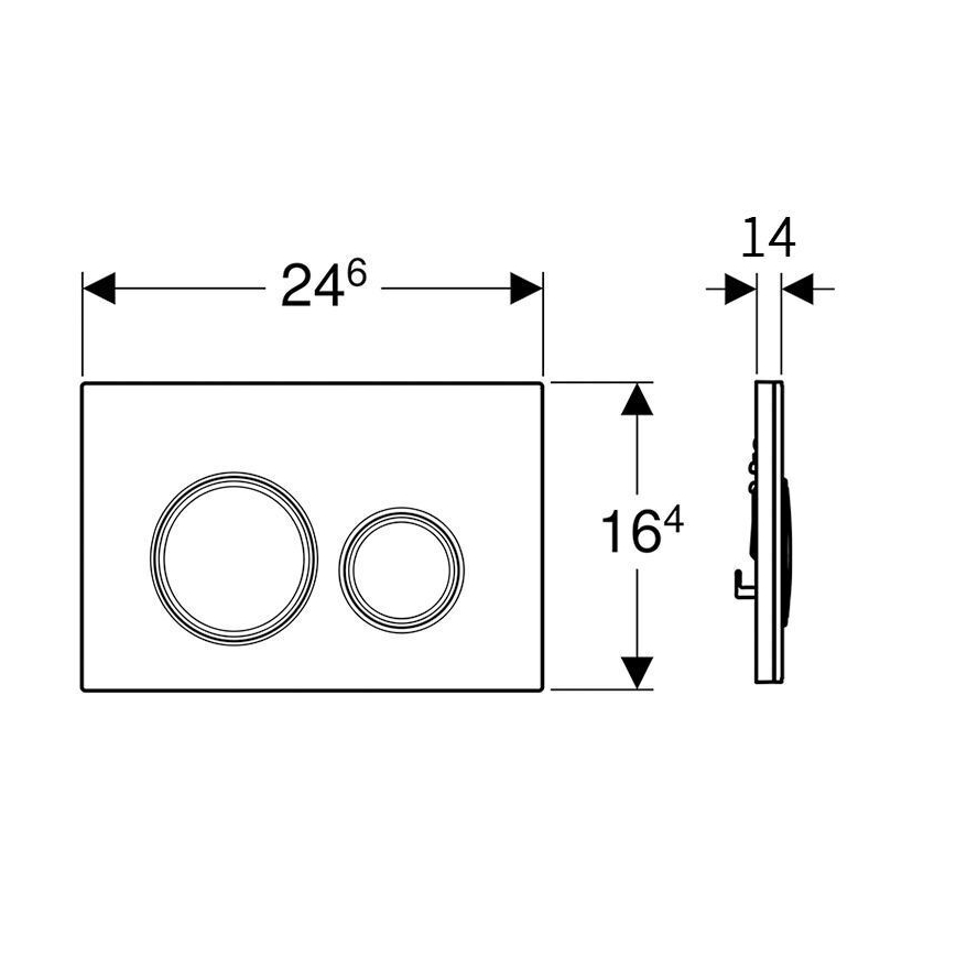 Geberit 115.884.JL.1 - Spolplatta Sigma50 24,6x16,4 cm sandgrå/polerad krom