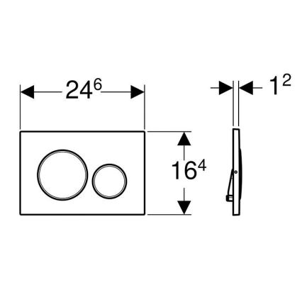 Geberit 115.889.SN.1 - Spolknapp Sigma20 24,6x16,4 cm rostfritt stål