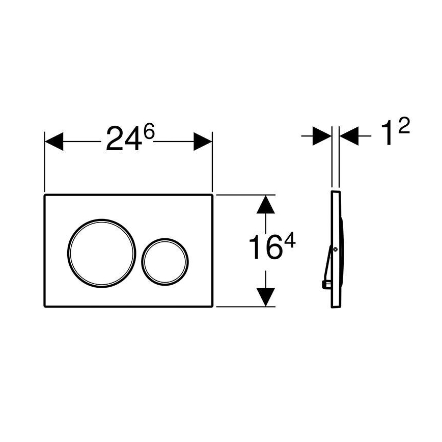 Geberit 115.889.SN.1 - Spolknapp Sigma20 24,6x16,4 cm rostfritt stål