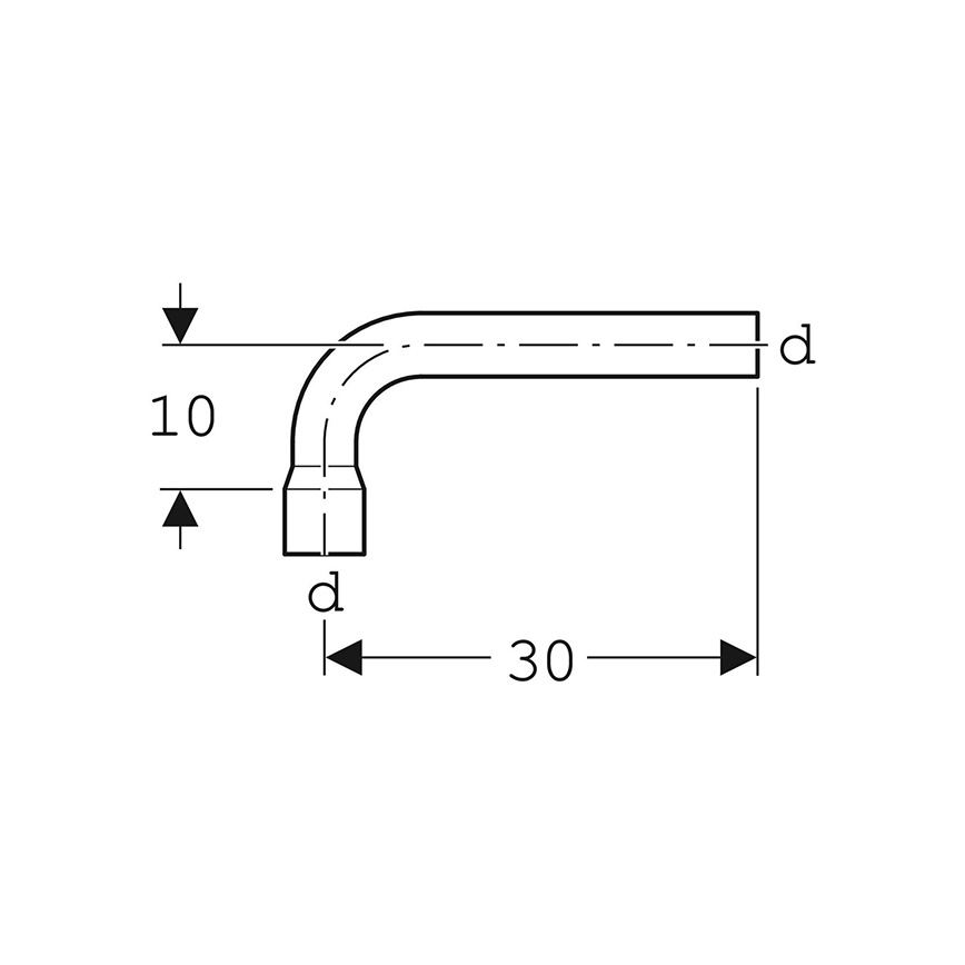 Geberit 118.011.11.1 - Förlängningsspolböj 90° alpinvit