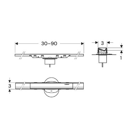 Geberit 154.446.QC.2 - CleanLine avloppsränna 90 x 3 cm antracit