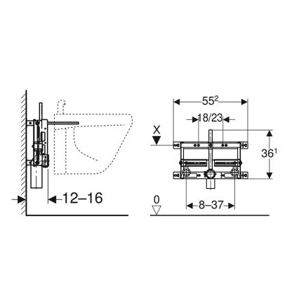 Geberit 457.530.00.1 - Inbyggnadsmodul för bidé Kombifix universell