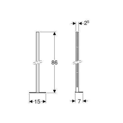 Geberit 457.872.26.1 - Set med pelare och fotplatta för Kombifix, 2 st