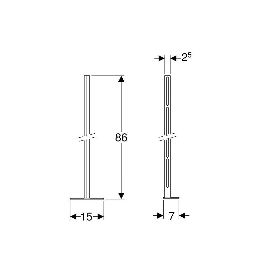 Geberit 457.872.26.1 - Set med pelare och fotplatta för Kombifix, 2 st