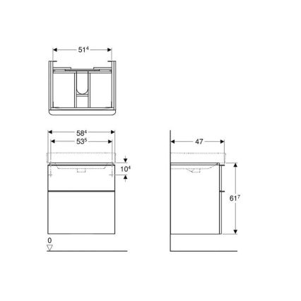 Geberit 500.352.00.1 - Underskåp för tvättställ Smyle Square 61,7x58,4 cm vit