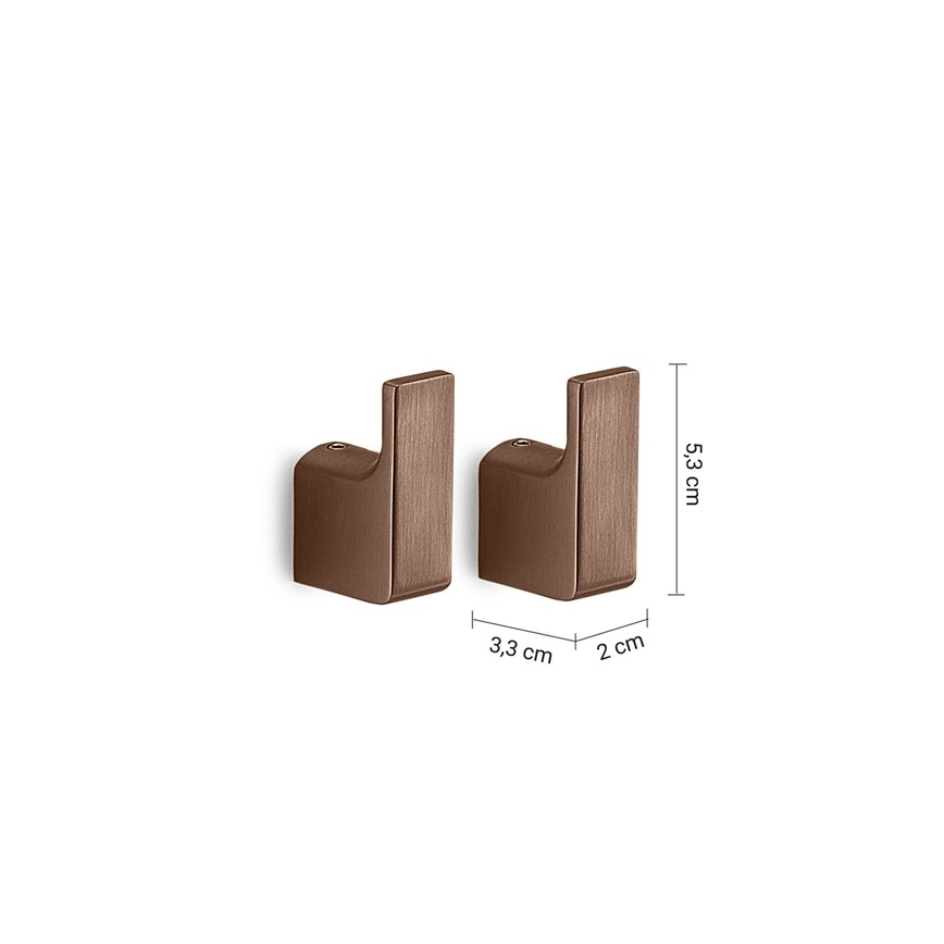 Gedy - 2-pack väggkrokar PIRENEI, brons
