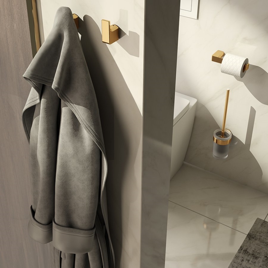 Gedy - 2-pack väggkrokar PIRENEI, matt guld