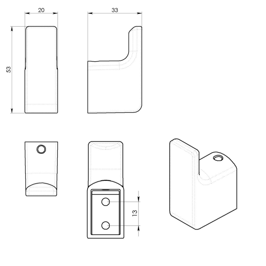 Gedy - 2-pack väggkrokar PIRENEI, matt guld