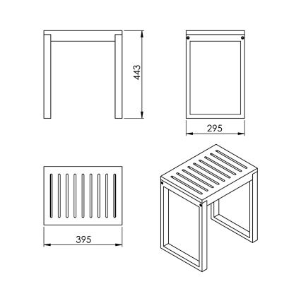 Gedy - Badrumspall HIMALAYA 39,5x44,3 cm bambu