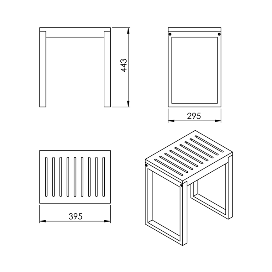 Gedy - Badrumspall HIMALAYA 39,5x44,3 cm bambu