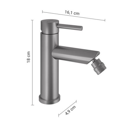 Gedy - Bidetblandare COMO 18 cm matt krom