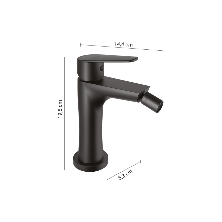 Gedy - Bidettblandare COMO 19,5 cm matt svart