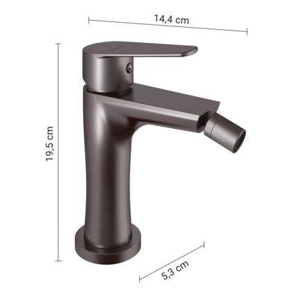 Gedy - Bidettblandare COMO 19,5 cm metallicgrå