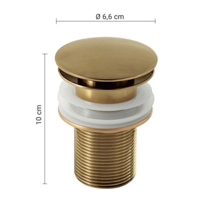 Gedy - CLICK-CLACK bottenventil för handfat Ø 6,6 cm, guld