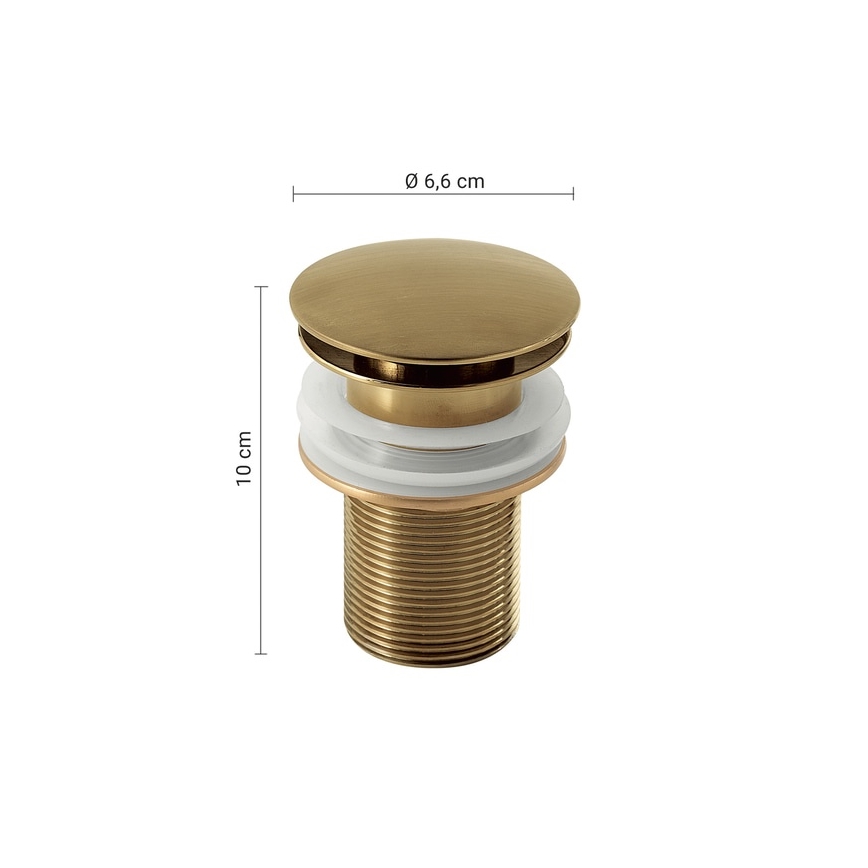 Gedy - CLICK-CLACK bottenventil för handfat Ø 6,6 cm, guld