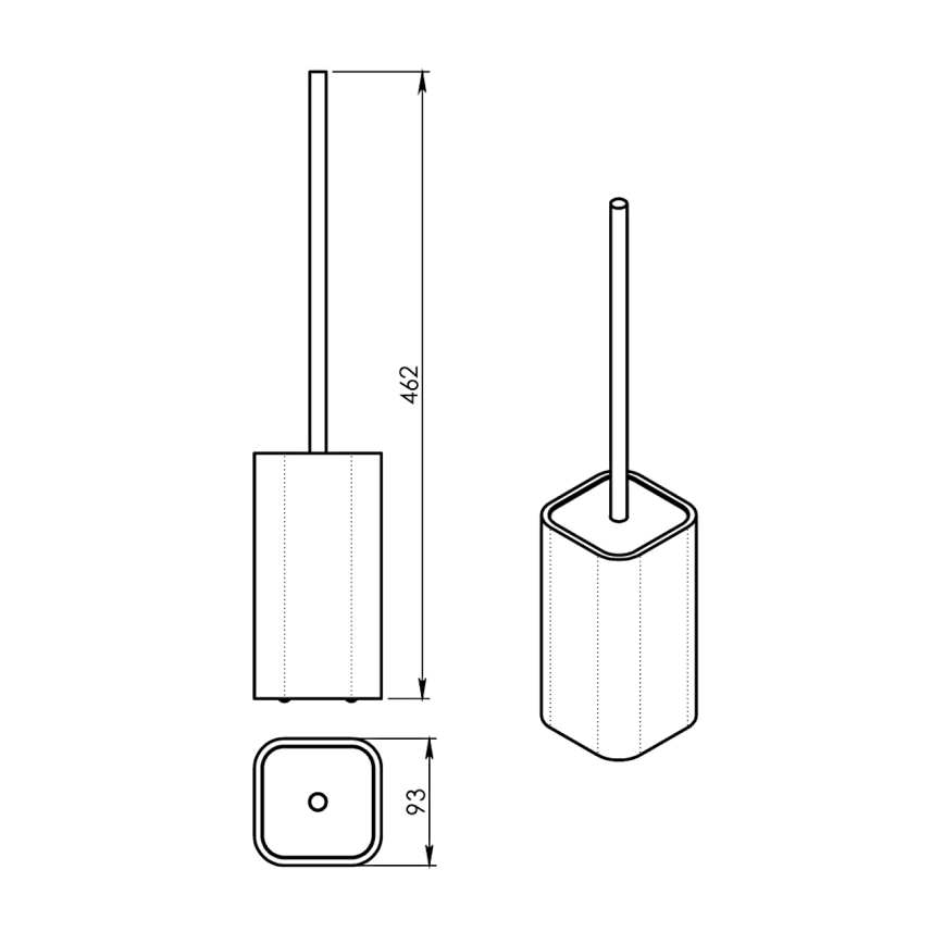 Gedy - Fristående toalettborste NINFEA svart/bambu